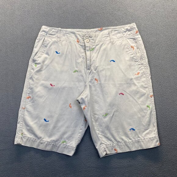 bamboo trader bermuda Beige shorts size 14 Embroidery,Pockets Zipper - Picture 1 of 12
